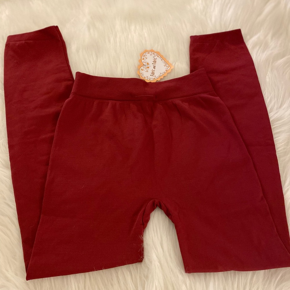 New! Fabric and Fabric Leggings 🍷Dark wine 🍷